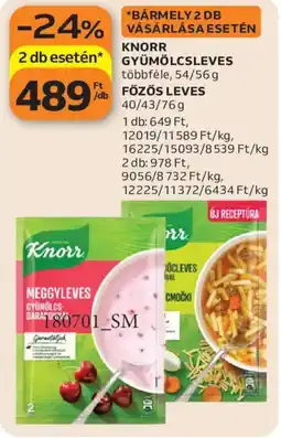 Auchan Knorr Gyümölcsleves vagy Főzős leves ajánlat