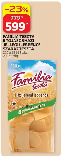 Auchan Família tészta 8 tojásos házi jellegű lebbencs száraztészta ajánlat