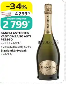 Auchan Gancia asti docg vagy cinzano asti pezsgő ajánlat