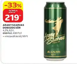 Auchan Arany Szarvas dobozos sör ajánlat
