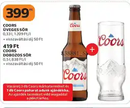 Auchan Coors üveges vagy dobozos sör ajánlat