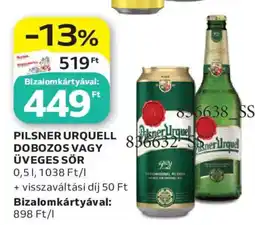 Auchan Pilsner Urquell dobozos vagy üveges sör ajánlat
