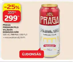 Auchan Praga Premium Pils világos dobozos sör ajánlat