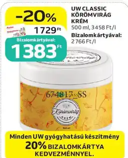 Auchan Uw Classic Körömvirág krém ajánlat