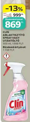 Auchan Clin ablaktisztító spray vagy utántöltő ajánlat