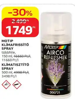 Auchan Motip klímafrissítő vagy klímatisztító spray ajánlat