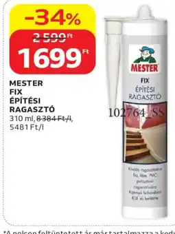 Auchan Mester fix építési ragasztó ajánlat