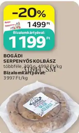 Auchan Bogádi serpenyős kolbász ajánlat