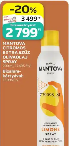 Auchan Mantova citromos extra szűz olívaolaj spray ajánlat