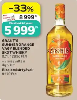 Auchan Grants Summer Orange vagy Blended Skót Whisky ajánlat