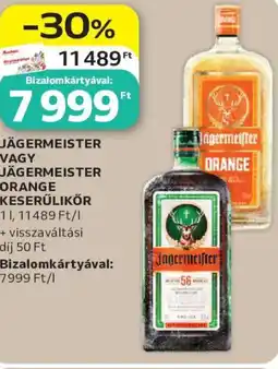 Auchan Jägermeister vagy Jägermeister Orange keserűlikőr ajánlat