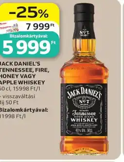 Auchan Jack Daniels Tennessee, Fire, Honey vagy Apple Whiskey ajánlat