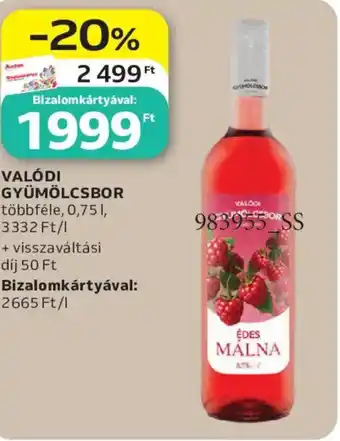Auchan Valódi gyümölcsbor ajánlat