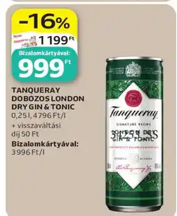 Auchan Tanqueray Dobozos London Dry Gin & Tonic ajánlat