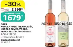 Auchan Bock kupola rosé, irsai olivér, kupola cuvée, vörös, fehér vagy portugieser ajánlat