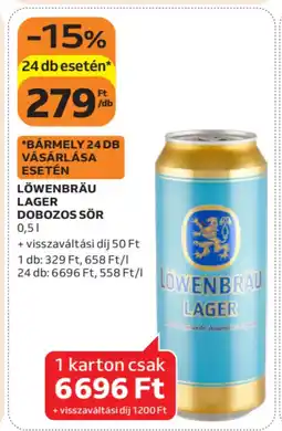 Auchan Löwenbräu Lager dobozos sör ajánlat