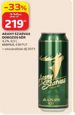 Auchan Arany szarvas dobozos sör ajánlat
