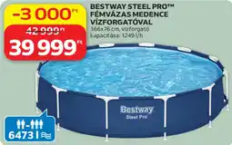 Auchan Bestway Steel Pro fémvázas medence vízforgatóval ajánlat