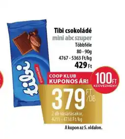 Coop Tibi csokoládé mini abc szuper ajánlat