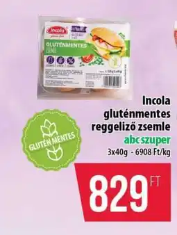 Coop Incola gluténmentes reggeliző zsemle ajánlat