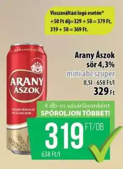Coop Arany Ászok sör 4,3% ajánlat