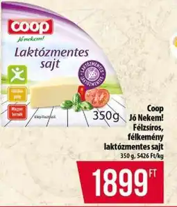 Coop Coop Jó Nekem! Félzsíros, félkemény laktózmentes sajt ajánlat