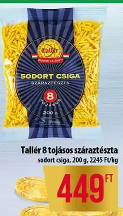 Coop Tallér 8 tojásos száraztészta ajánlat