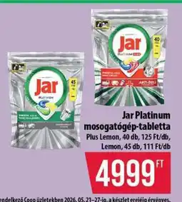 Coop Jar Platinum mosogatógép-tabletta ajánlat