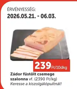 PRIVÁT Zádor füstölt csemege szalonna ajánlat