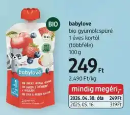 DM Babylove bio gyümölcspüré ajánlat