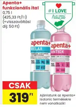 Spar Market Apenta+ funkcionális ital ajánlat
