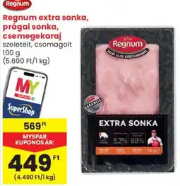 Spar Market Regnum extra sonka, prágai sonka, csemegekaraj szeletelt, csomagolt ajánlat