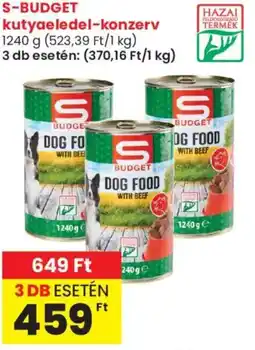 Spar Market S-BUDGET kutyaeledel-konzerv ajánlat