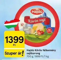 Tesco Hajdú Körös félkemény sajtkorong ajánlat