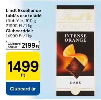 Tesco Lindt Excellence táblás csokoládé ajánlat