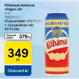 Tesco Kőbányai dobozos világos sör ajánlat