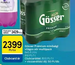 Tesco Gösser Prémium minőségi világos sör multipack ajánlat