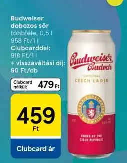 Tesco Budweiser dobozos sör ajánlat