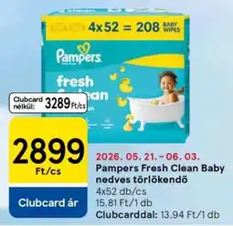 Tesco Pampers Fresh Clean Baby nedves törlőkendő ajánlat