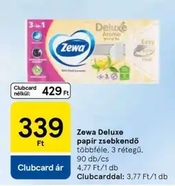 Tesco Zewa Deluxe papír zsebkendő ajánlat