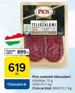 Tesco PICK Szeletelt téliszalámi ajánlat