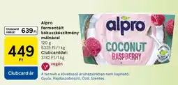Tesco Alpro fermentált kókuszkészítmény málnával ajánlat