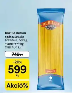 Tesco Durillo durum száraztészta ajánlat