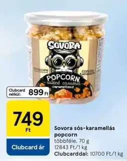 Tesco Sovora sós-karamellás popcorn ajánlat
