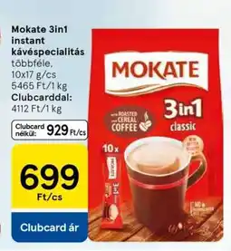 Tesco Mokate 3in1 instant kávéspecialitás ajánlat