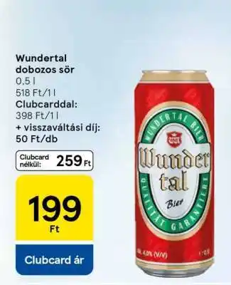 Tesco Wundertal dobozos sör ajánlat