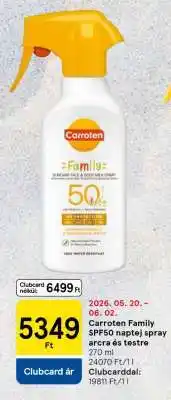 Tesco Carroten Family SPF50 naptej spray ajánlat