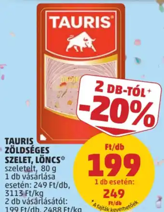 PENNY Tauris Zöldséges szelet, Löncs ajánlat