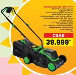 Interspar Akkumulátoros fűnyíró ajánlat