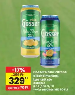 Interspar Gösser Natur Zitrone alkoholmentes, ízesített sör ajánlat